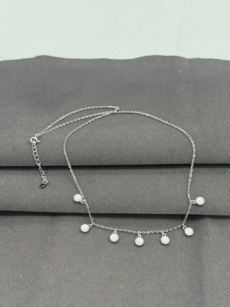 92.5 Silver Moon Stone  Charms Minimalist Chain